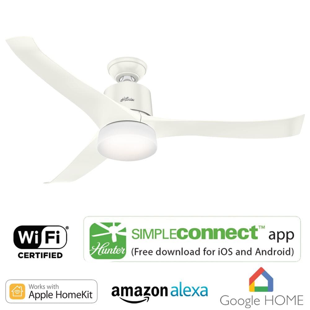 Hunter 54 Inch Wifi Symphony Ceiling Fan With Led Light Kit And Handheld Remote Latinoamerica