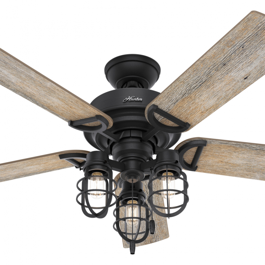 Hunter 52 Inch Starklake Damp Rated Ceiling Fan With Led Light Kit And Pull Chain Latinoamerica