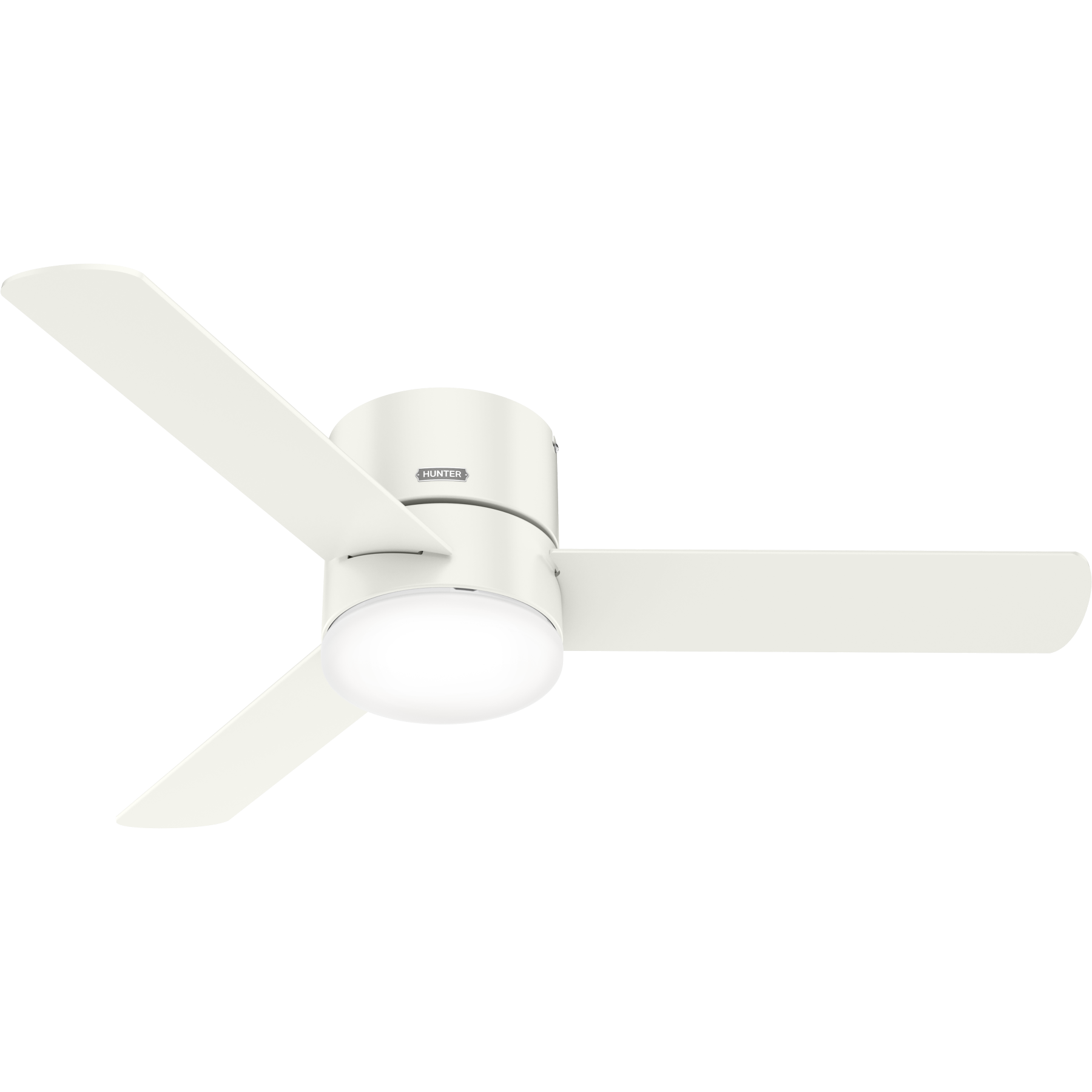 Hunter 52 inch Minimus Fresh White Low Profile Ceiling Fan with LED Light Kit and Handheld Remote